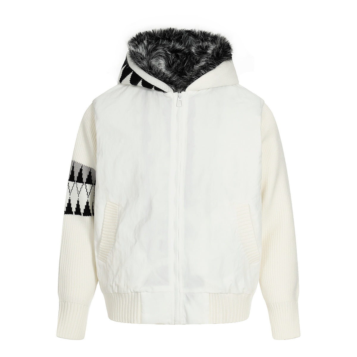 Knit Contrast | Fleece Hooded Jacket - OMYGOODS