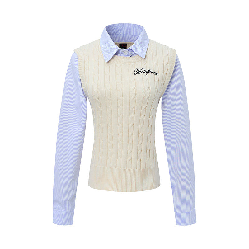 Layer Knit | Preppy Shirt Vest Combo - OMYGOODS