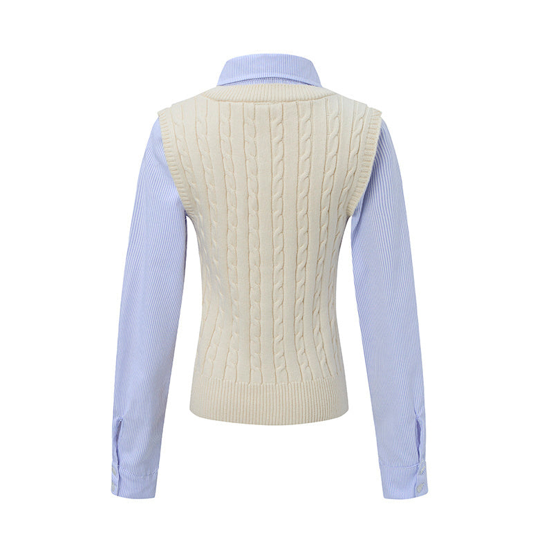 Layer Knit | Preppy Shirt Vest Combo - OMYGOODS