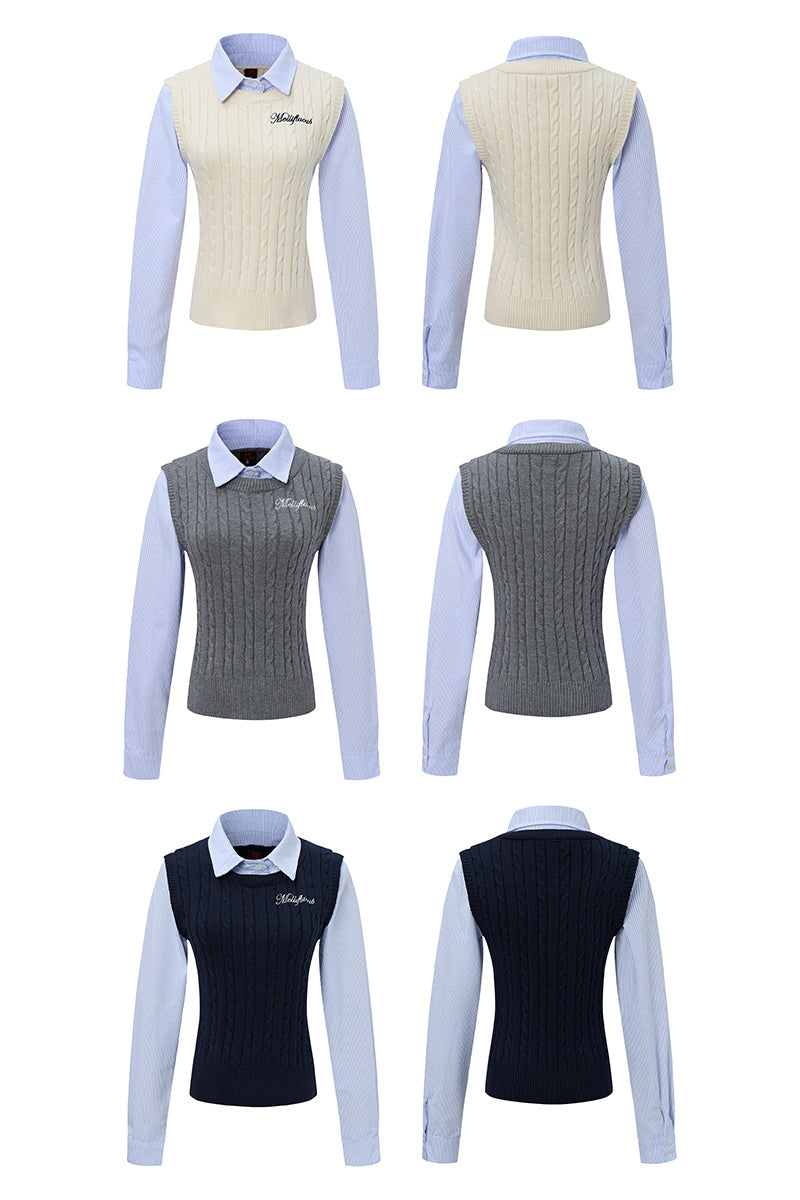 Layer Knit | Preppy Shirt Vest Combo - OMYGOODS