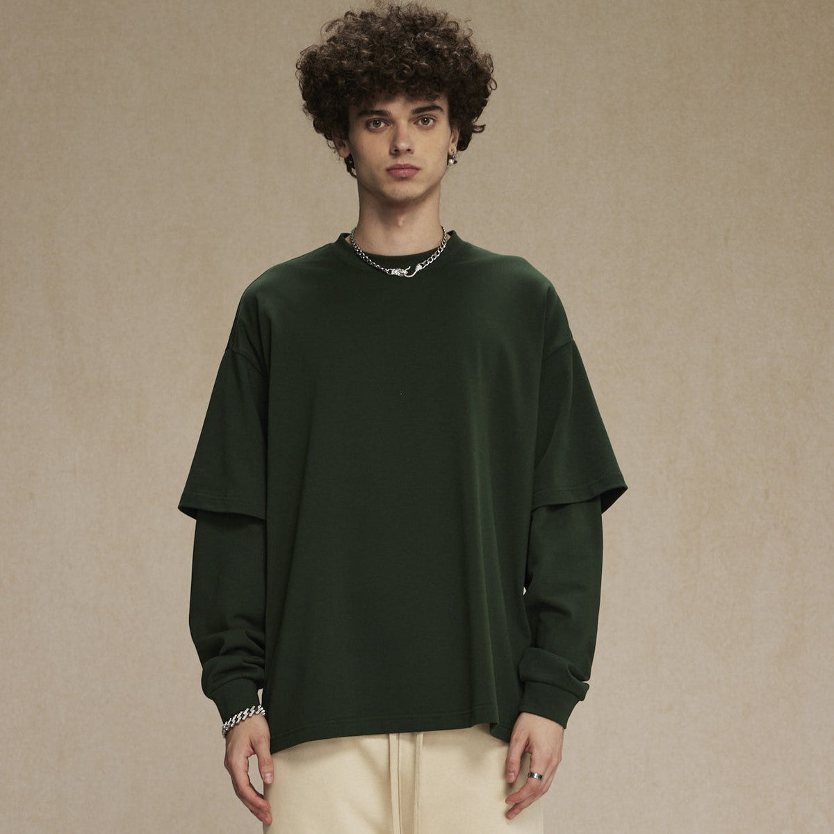 Layered Sleeve Design | Long Sleeve T-Shirt - OMYGOODS