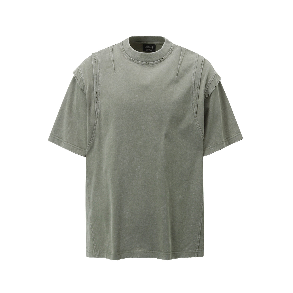 Layered Stitching | Washed T-Shirt - OMYGOODS