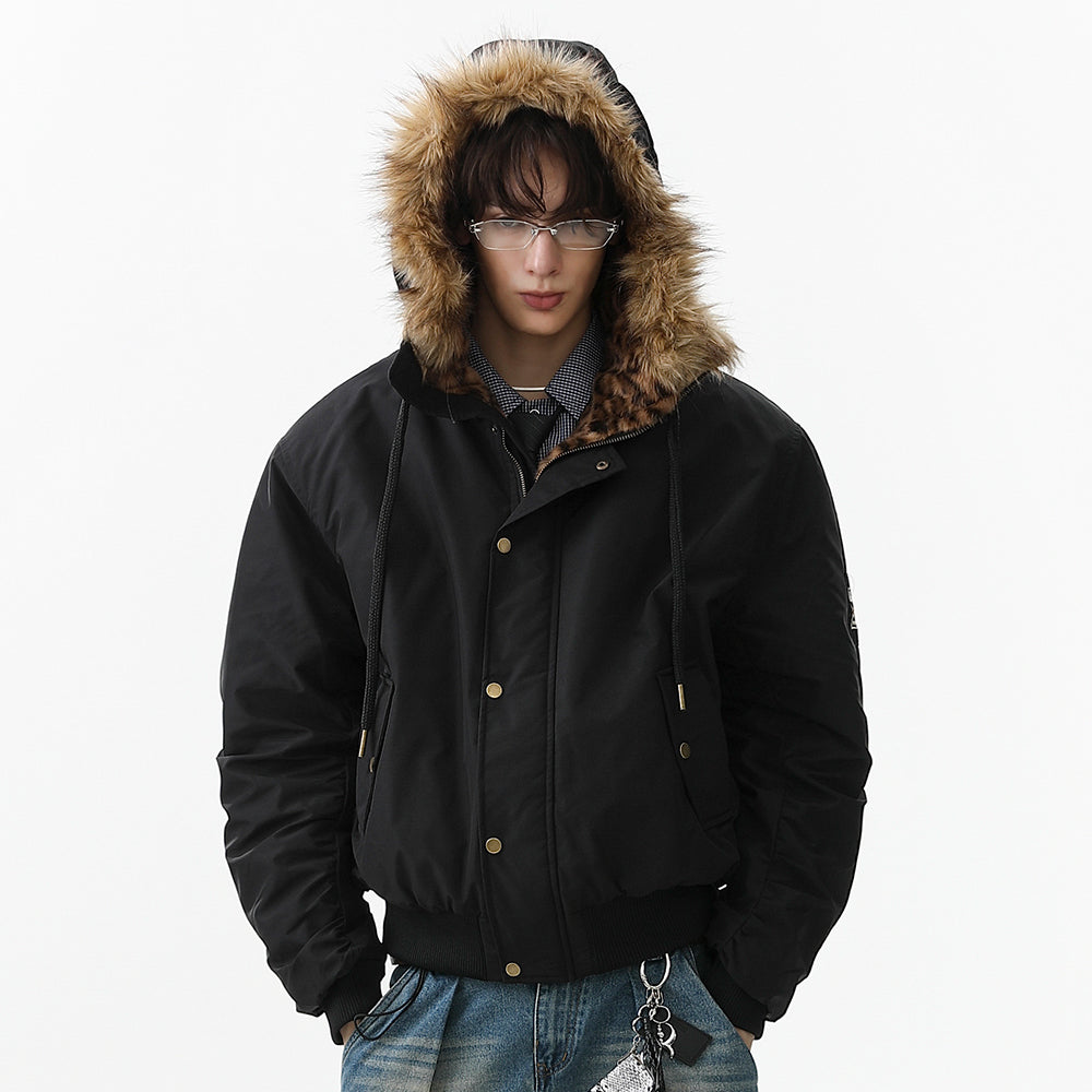 Leopard Fleece | Badge Bomber Jacket - OMYGOODS