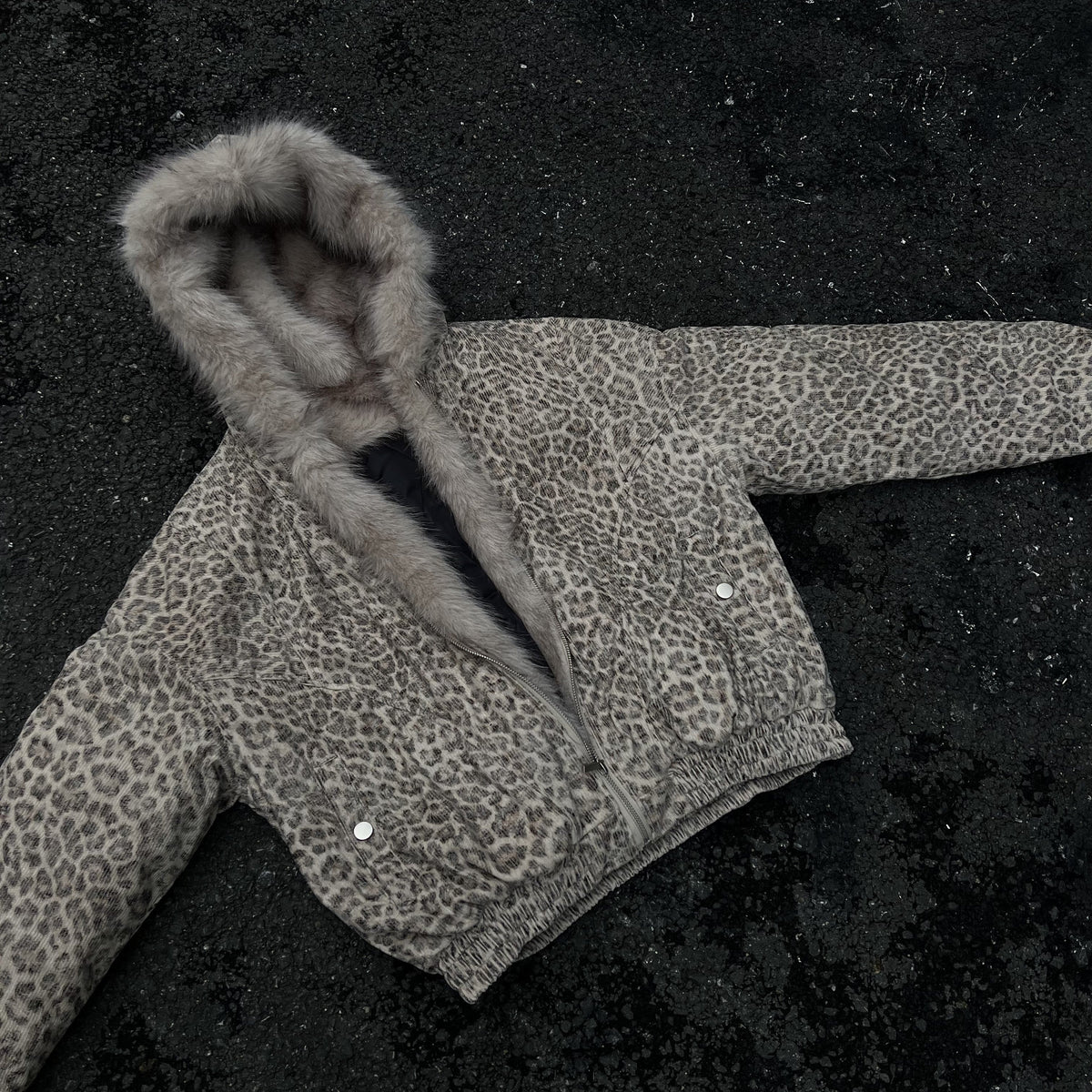 Leopard Patterned / Faux Fur Jacket - OMYGOODS