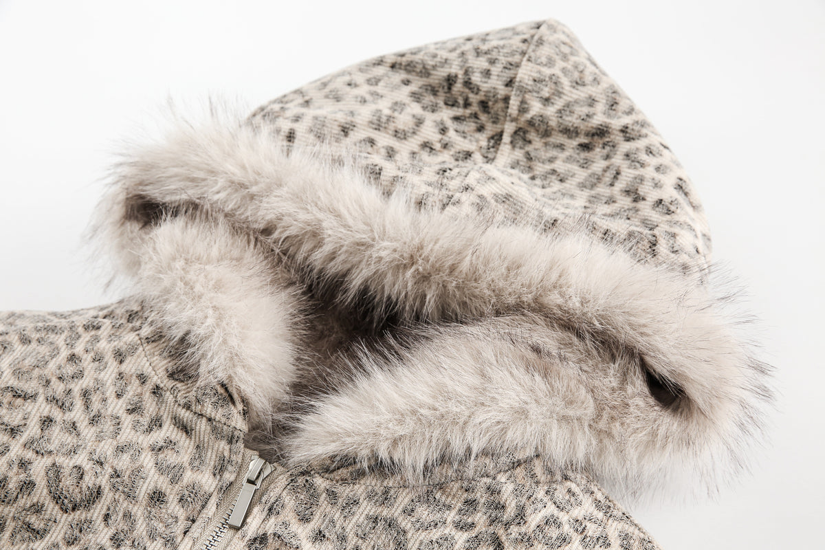 Leopard Patterned / Faux Fur Jacket - OMYGOODS