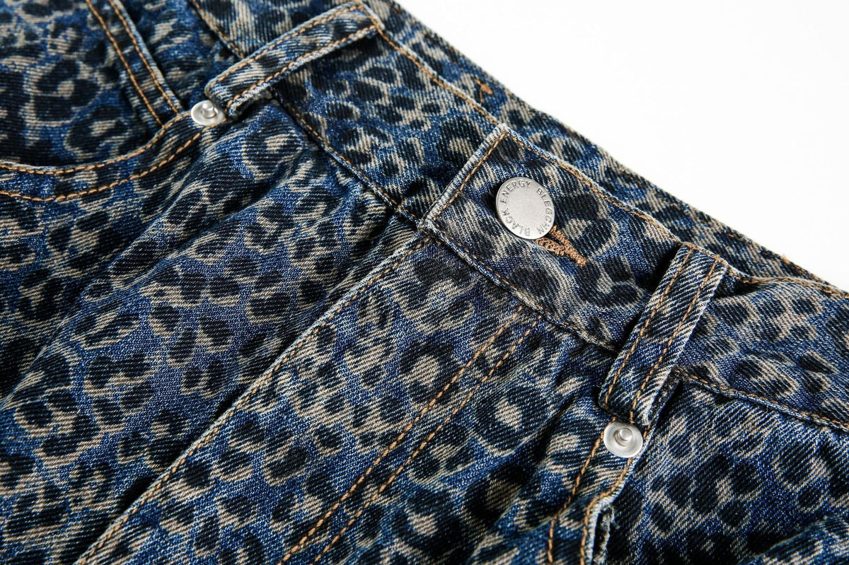 Leopard Print | Denim Street Barrel Jeans - OMYGOODS