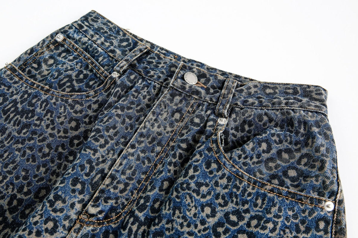 Leopard Print | Denim Street Barrel Jeans - OMYGOODS