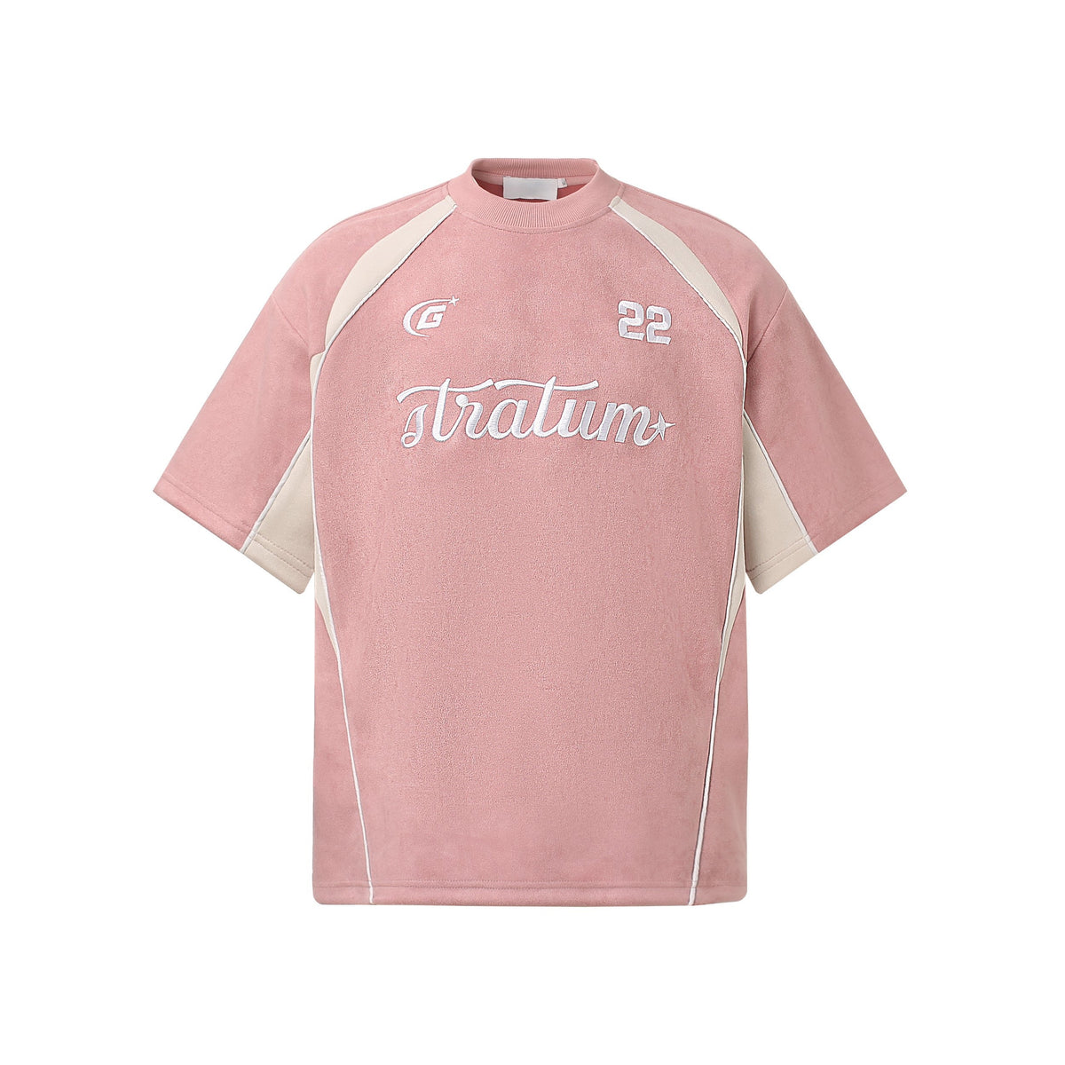 Letter Embroidered Patchwork Short Sleeve T-Shirt - OMYGOODS