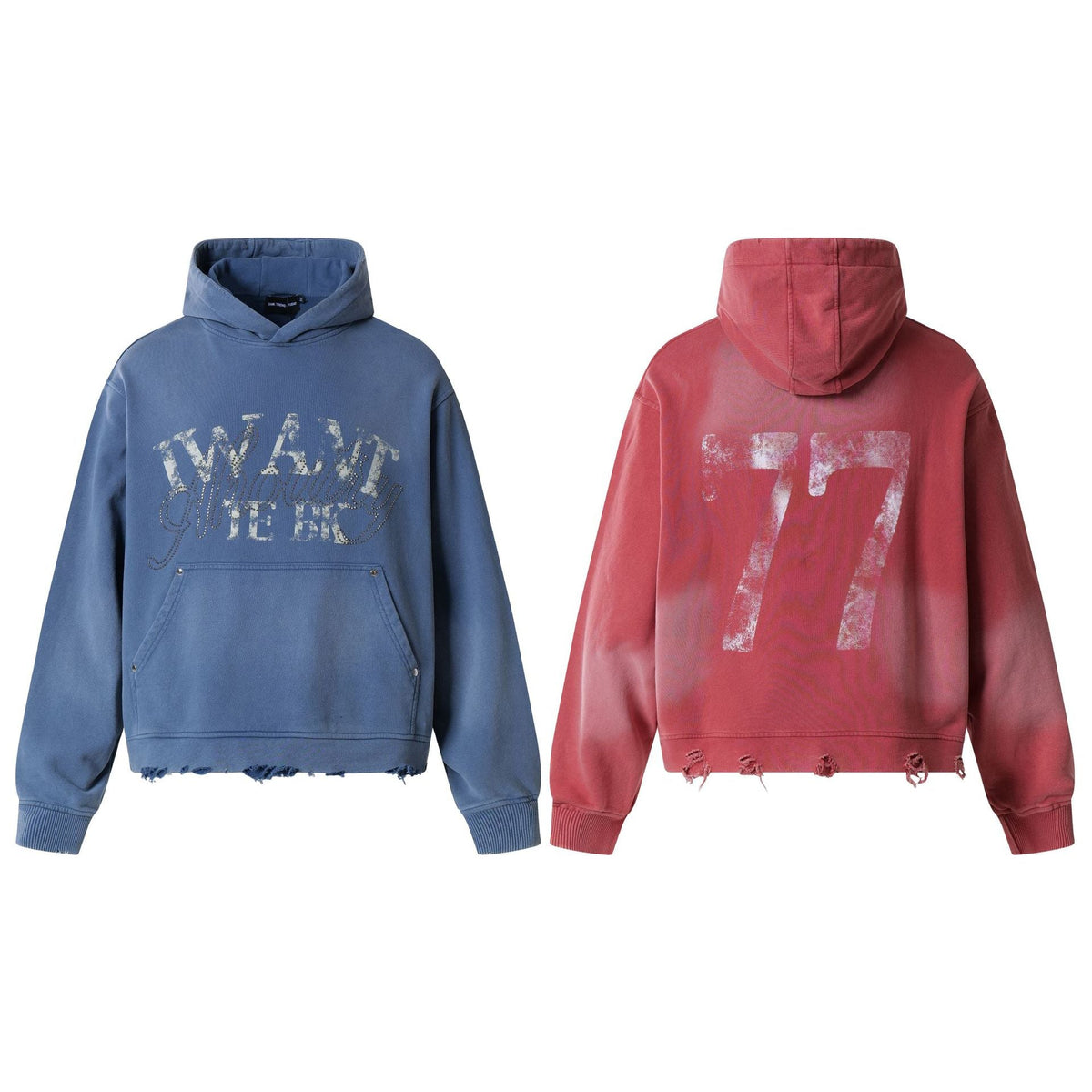 Letter Print | Oversized Washed Hoodie - OMYGOODS