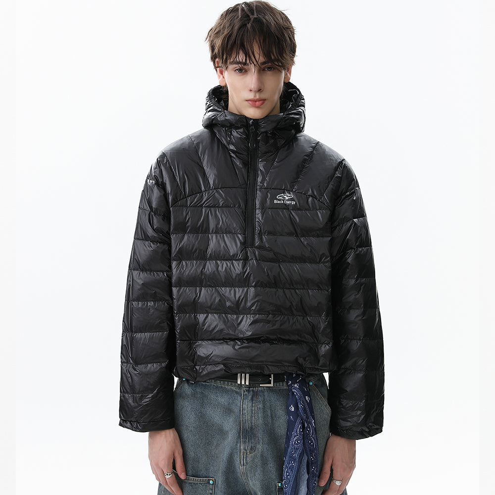Lightweight Half-Zip | Hooded Puffer Jacket - OMYGOODS