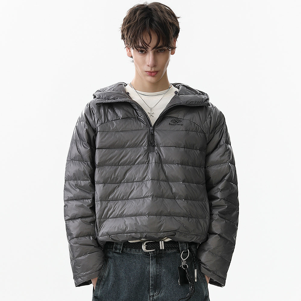Lightweight Half-Zip | Hooded Puffer Jacket - OMYGOODS