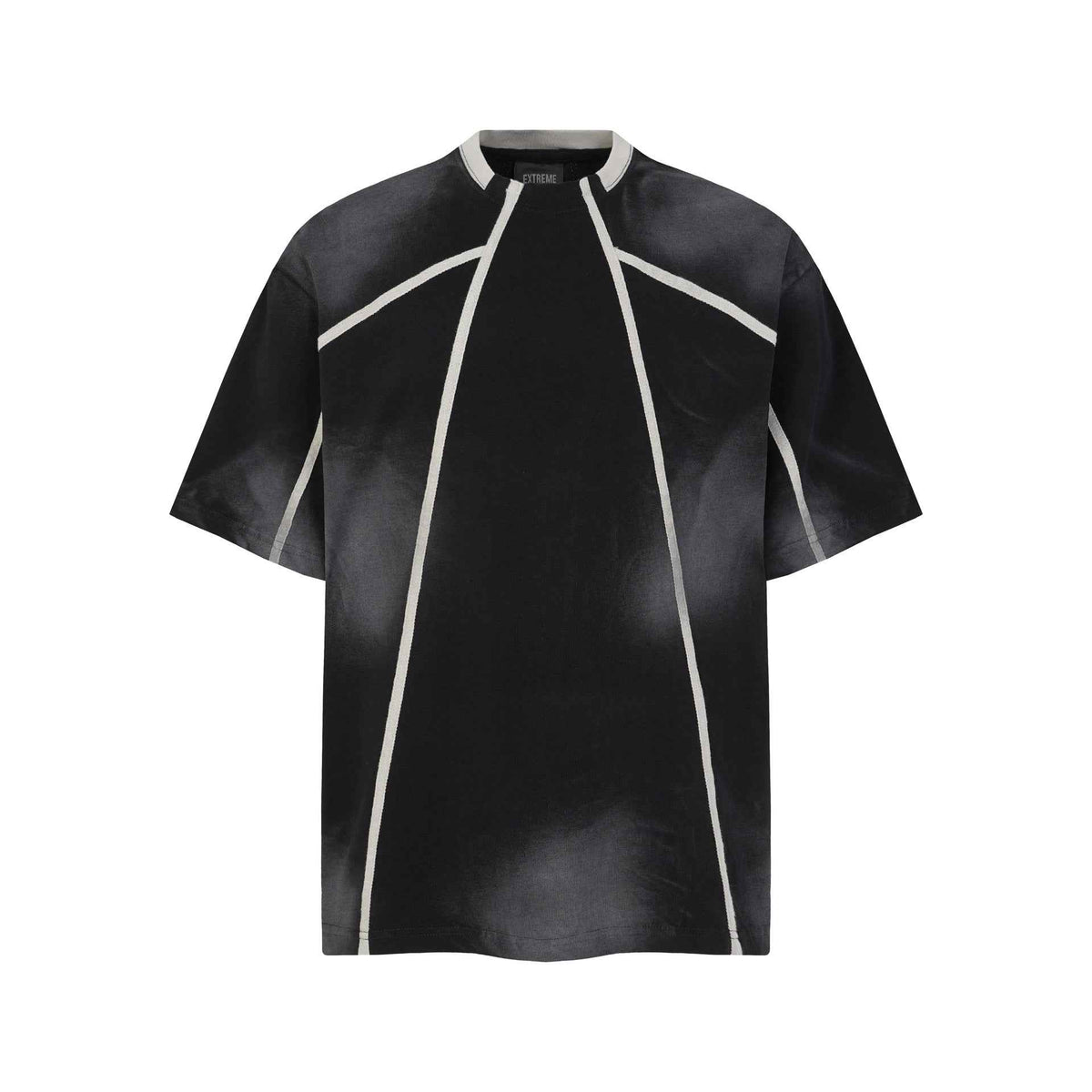 Line segmentation gradient short sleeved shirt