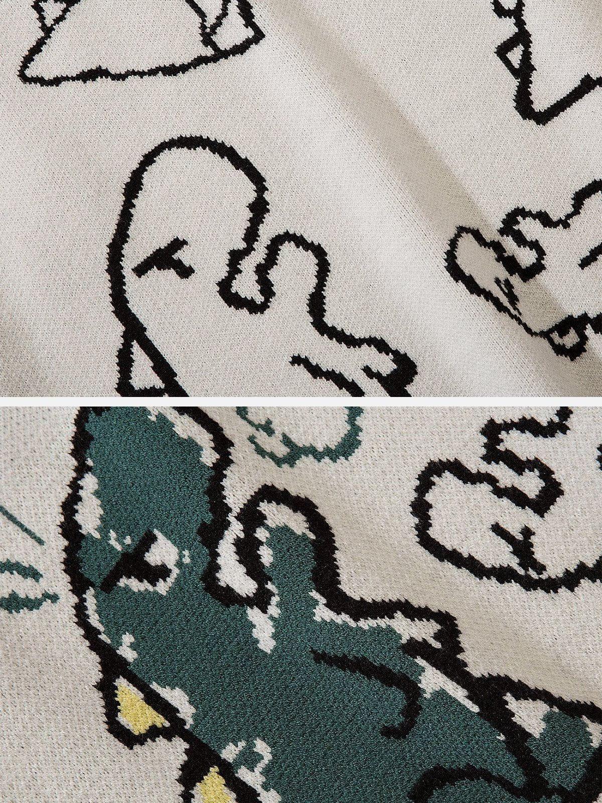 Omygoods Little Dinosaur Graphic Sweater Vest