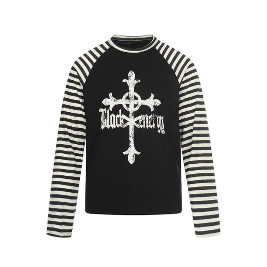 Gravecross Striped Raglan T-shirt