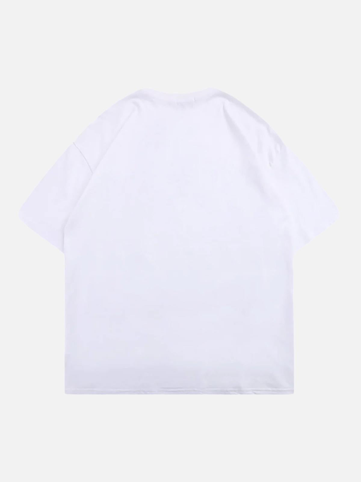 Omygoods Masked Gangster Portrait Printed T-Shirt