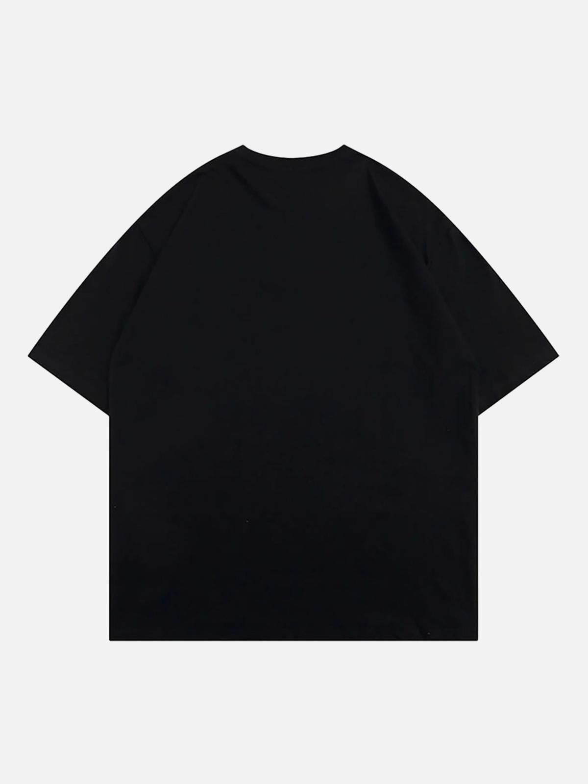 Omygoods Masked Gangster Portrait Printed T-Shirt