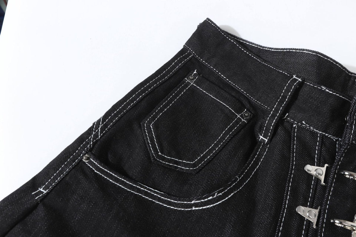 Metal Button Raw | Baggy Barrel Jeans - OMYGOODS