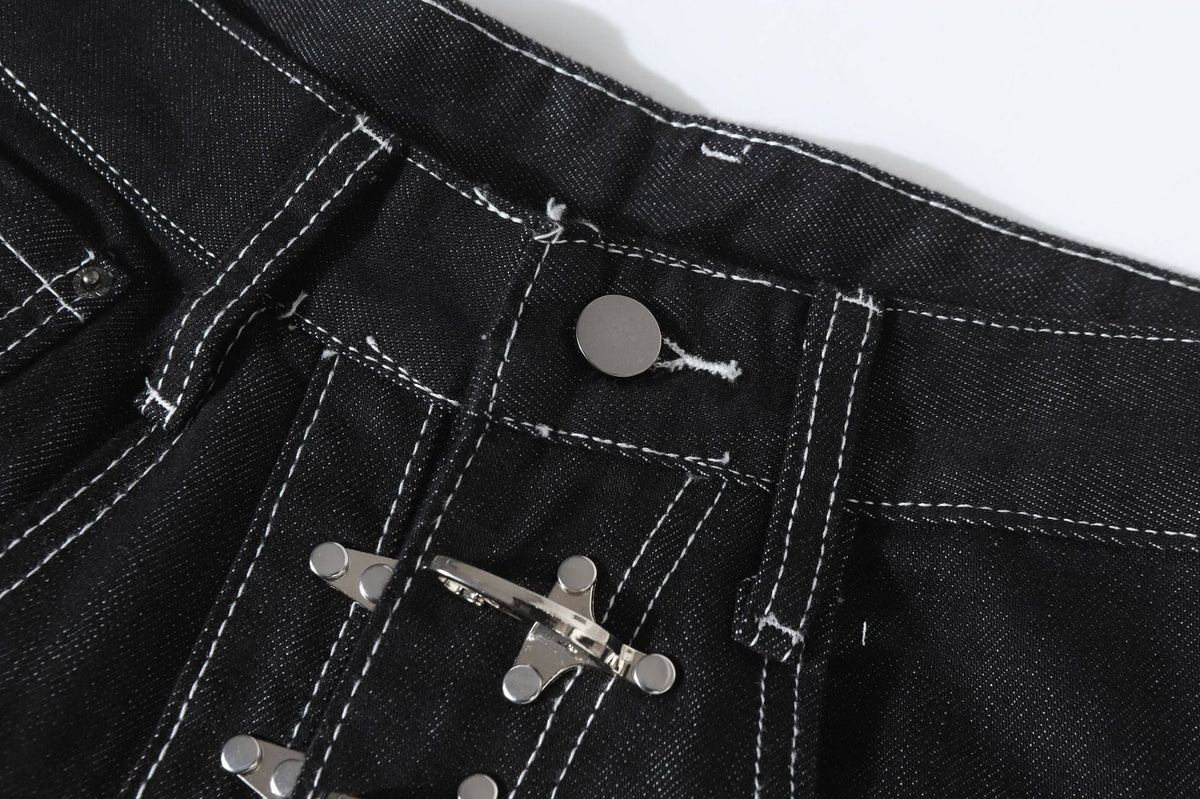 Metal Button Raw | Baggy Barrel Jeans - OMYGOODS