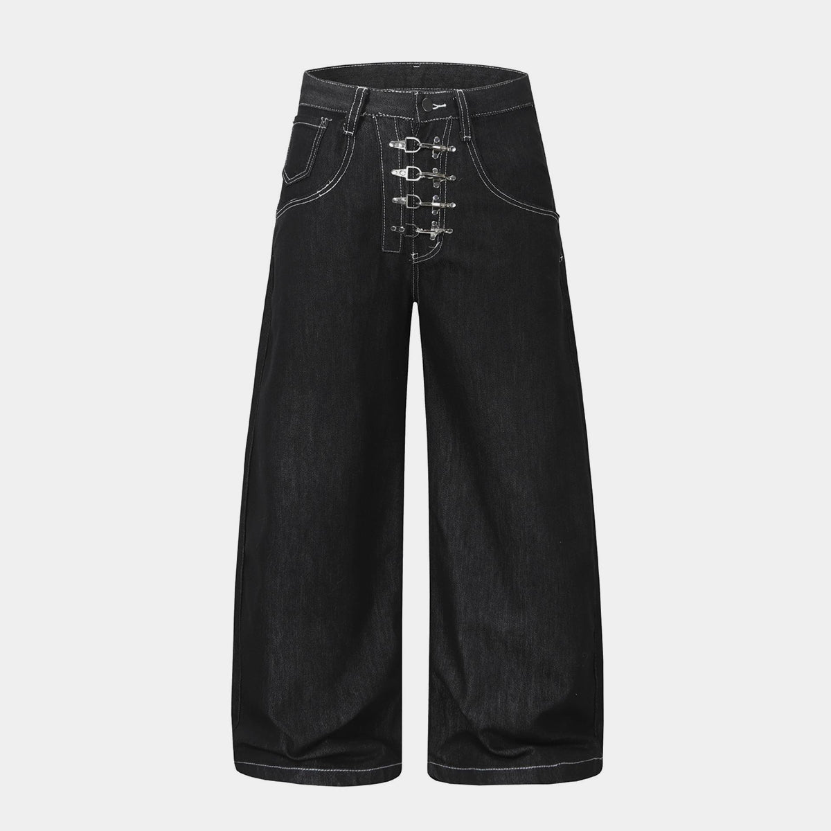 Metal Button Raw | Baggy Barrel Jeans - OMYGOODS