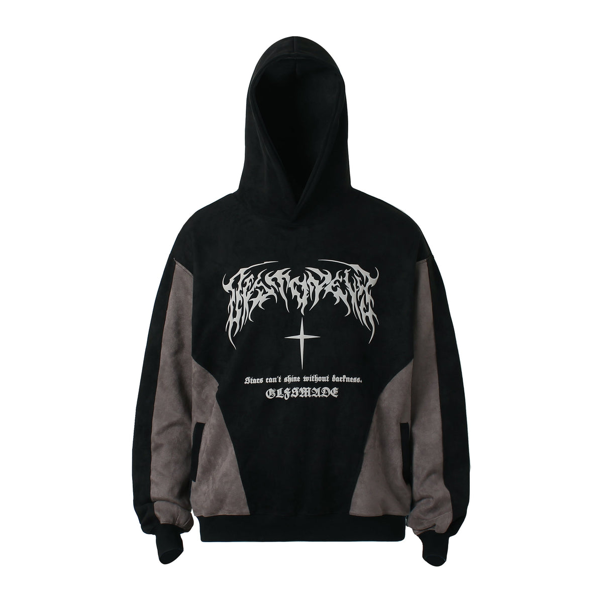 Metal Letter Cross Print | Gothic Hoodie - OMYGOODS