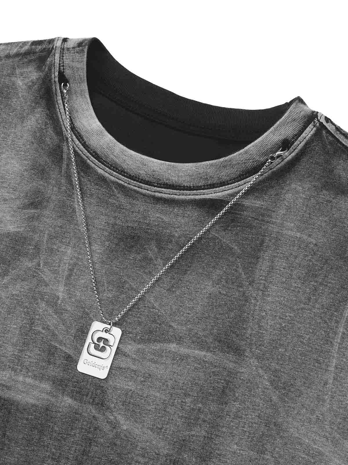 Omygoods Metal Tag Street Rap T-Shirt