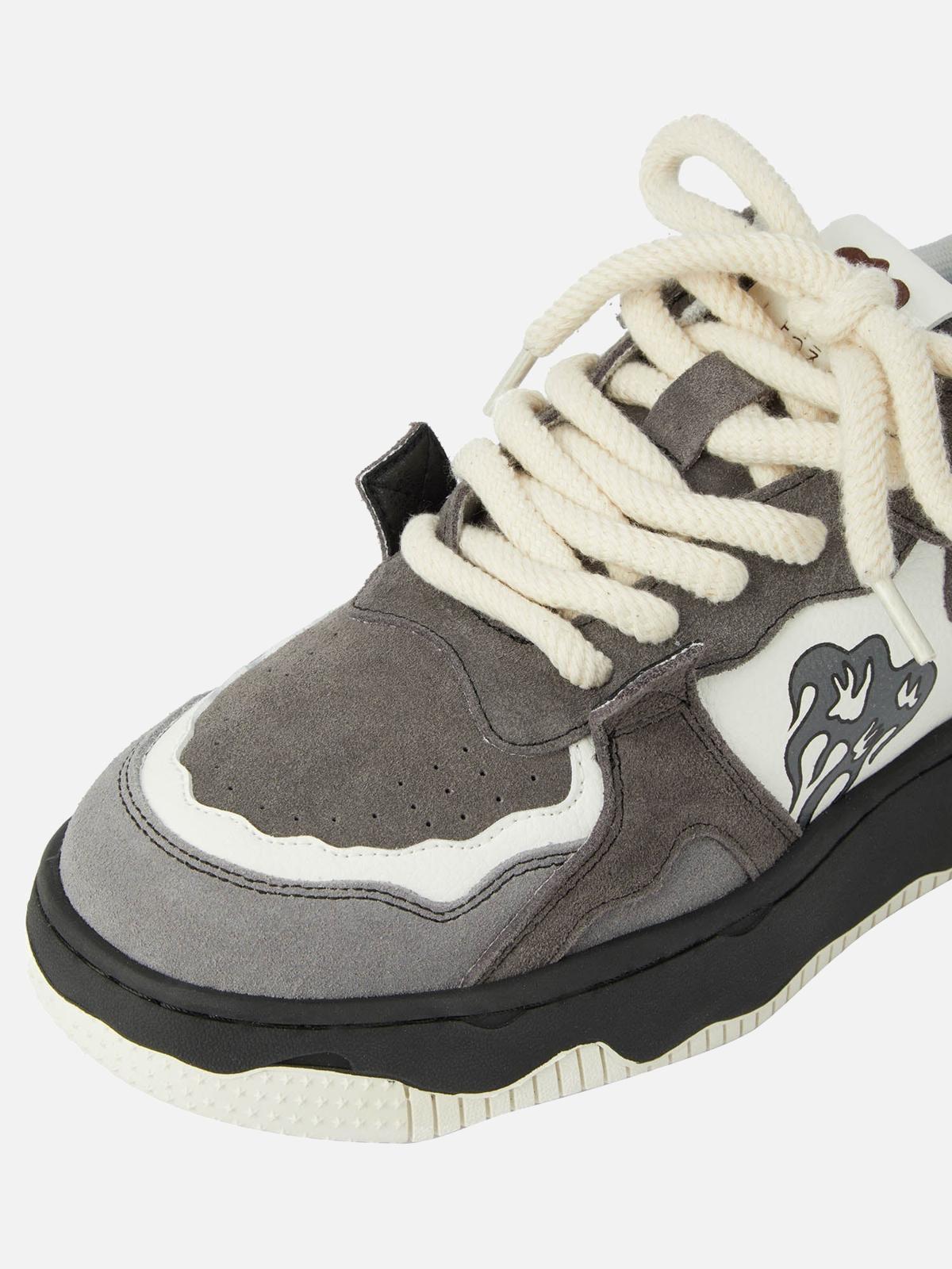 Omygoods Monochrome Shadowwave Heavy-Duty Street Sneakers