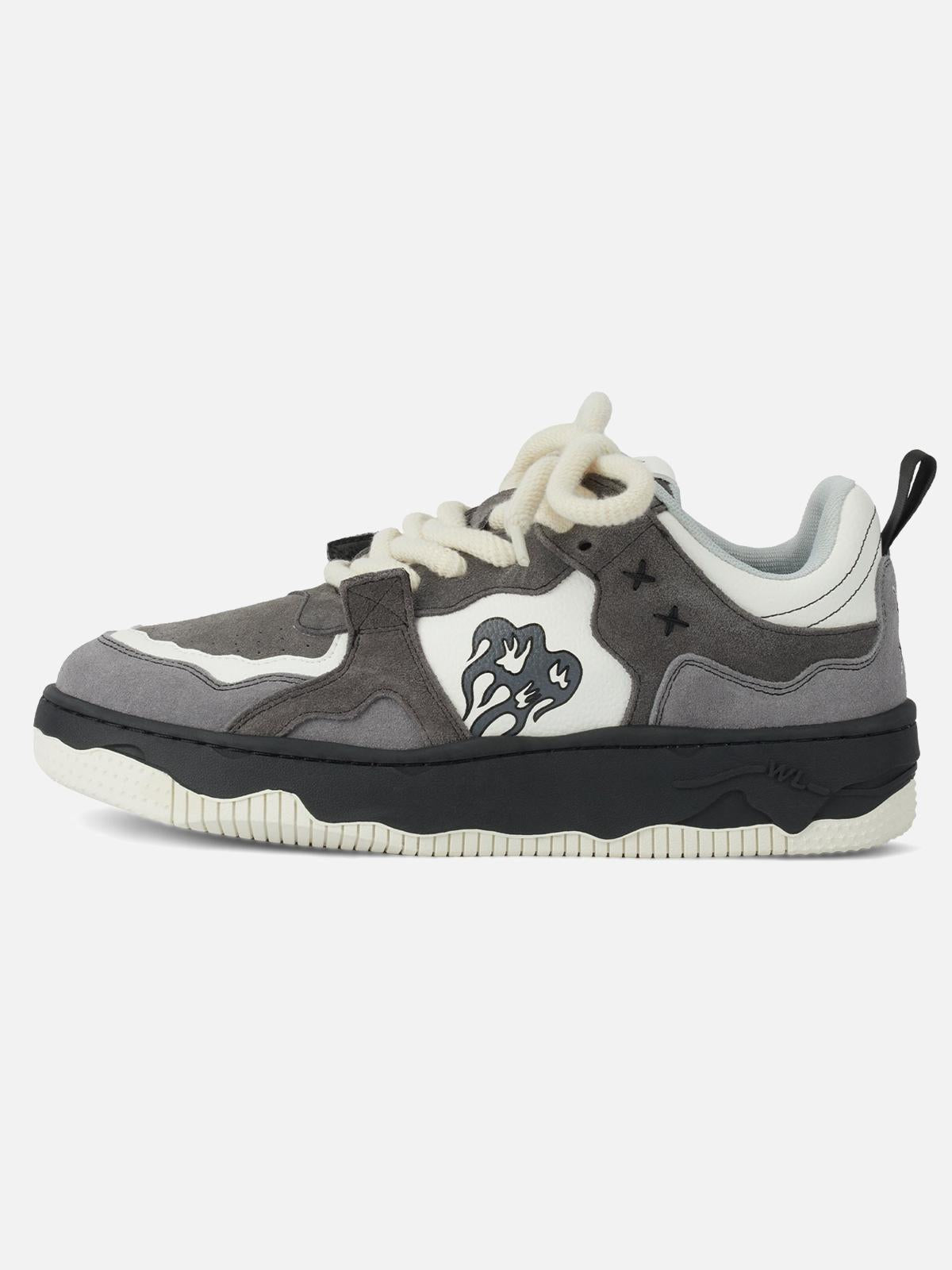 Omygoods Monochrome Shadowwave Heavy-Duty Street Sneakers