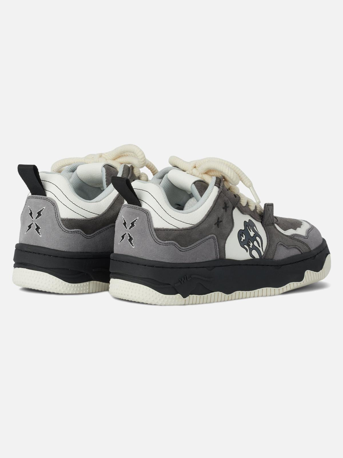 Omygoods Monochrome Shadowwave Heavy-Duty Street Sneakers