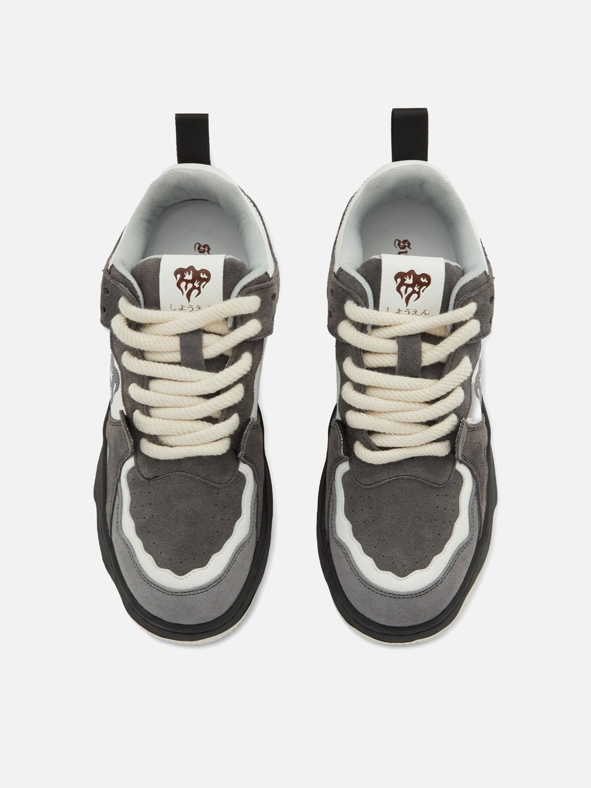 Omygoods Monochrome Shadowwave Heavy-Duty Street Sneakers