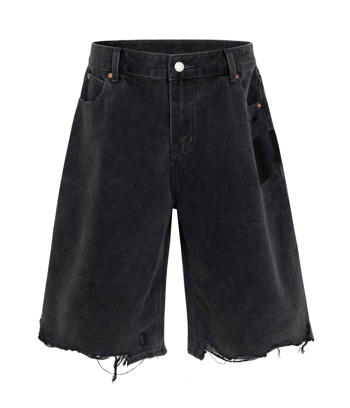 NOIR CUTOFF DENIM SHORTS