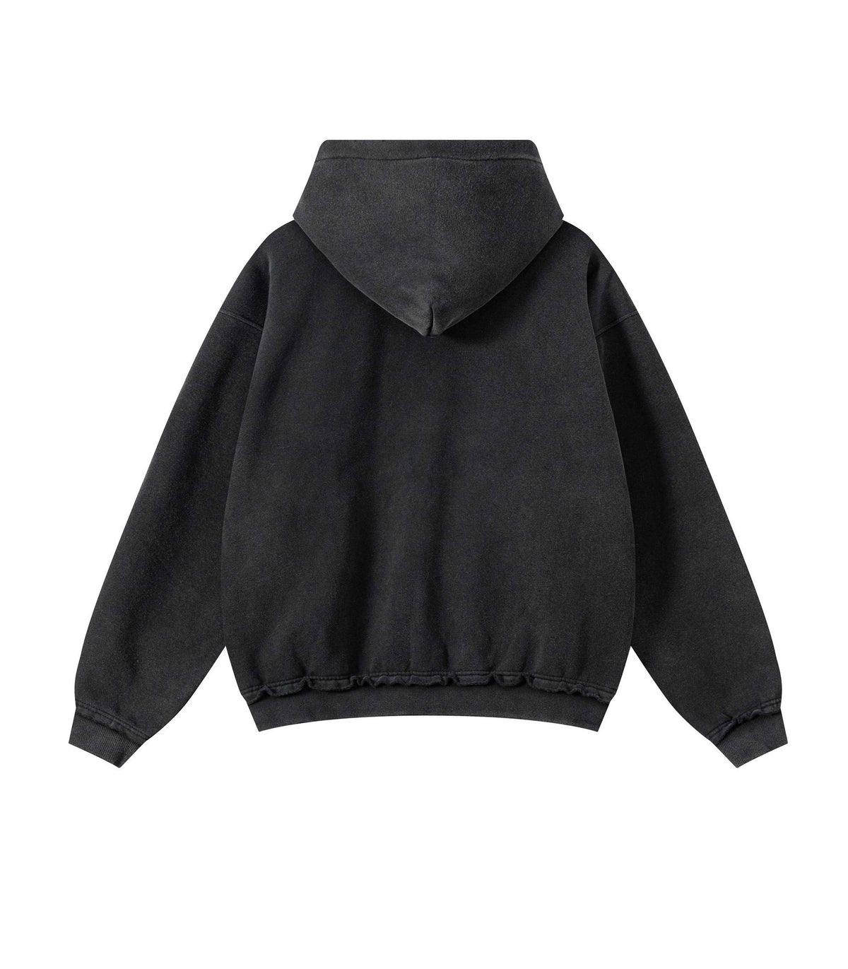 NOIR DISTRESSED ZIP HOODIE
