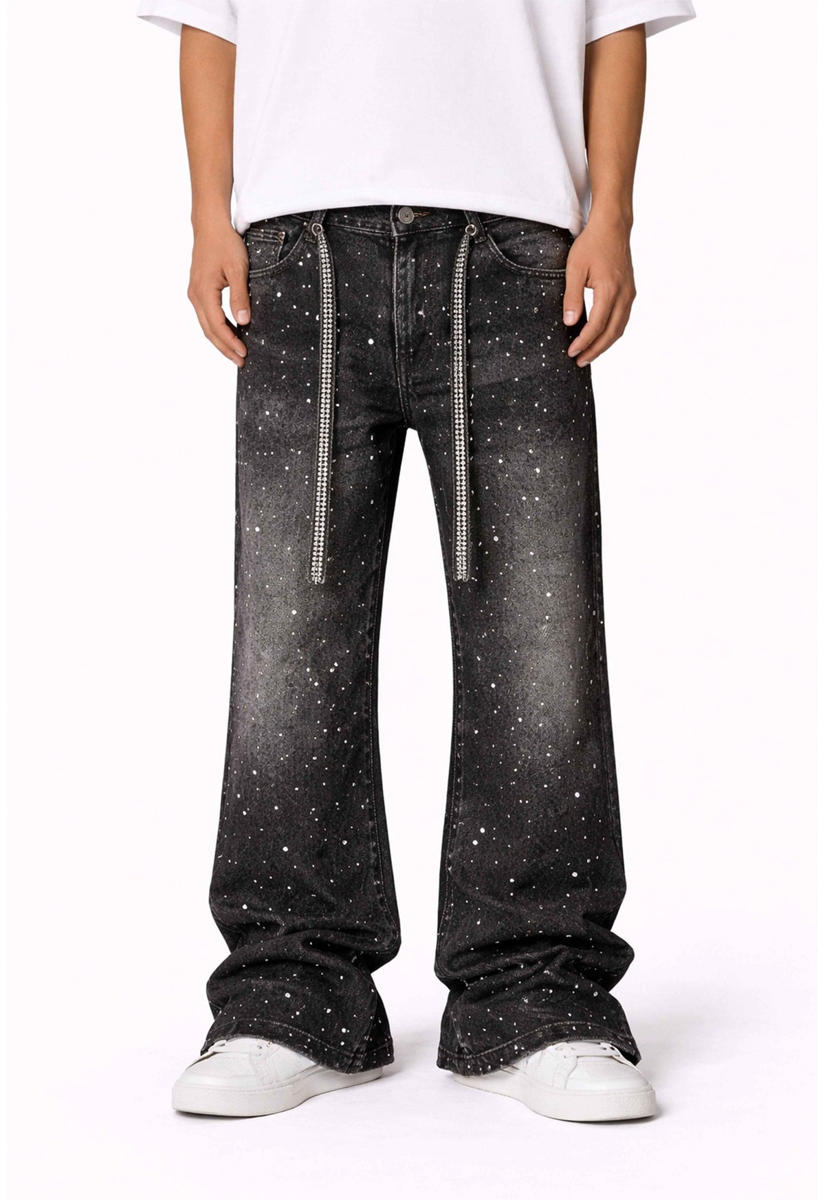 NOIR RHINESTONE DENIM