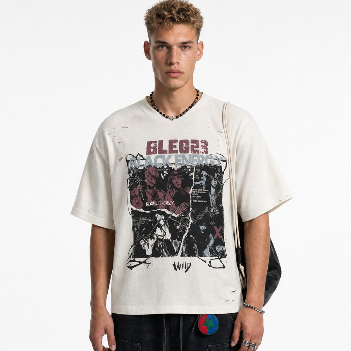 Oversized Distressed Rock Graphic T-Shirt | Vintage Streetwear Style - OMYGOODS