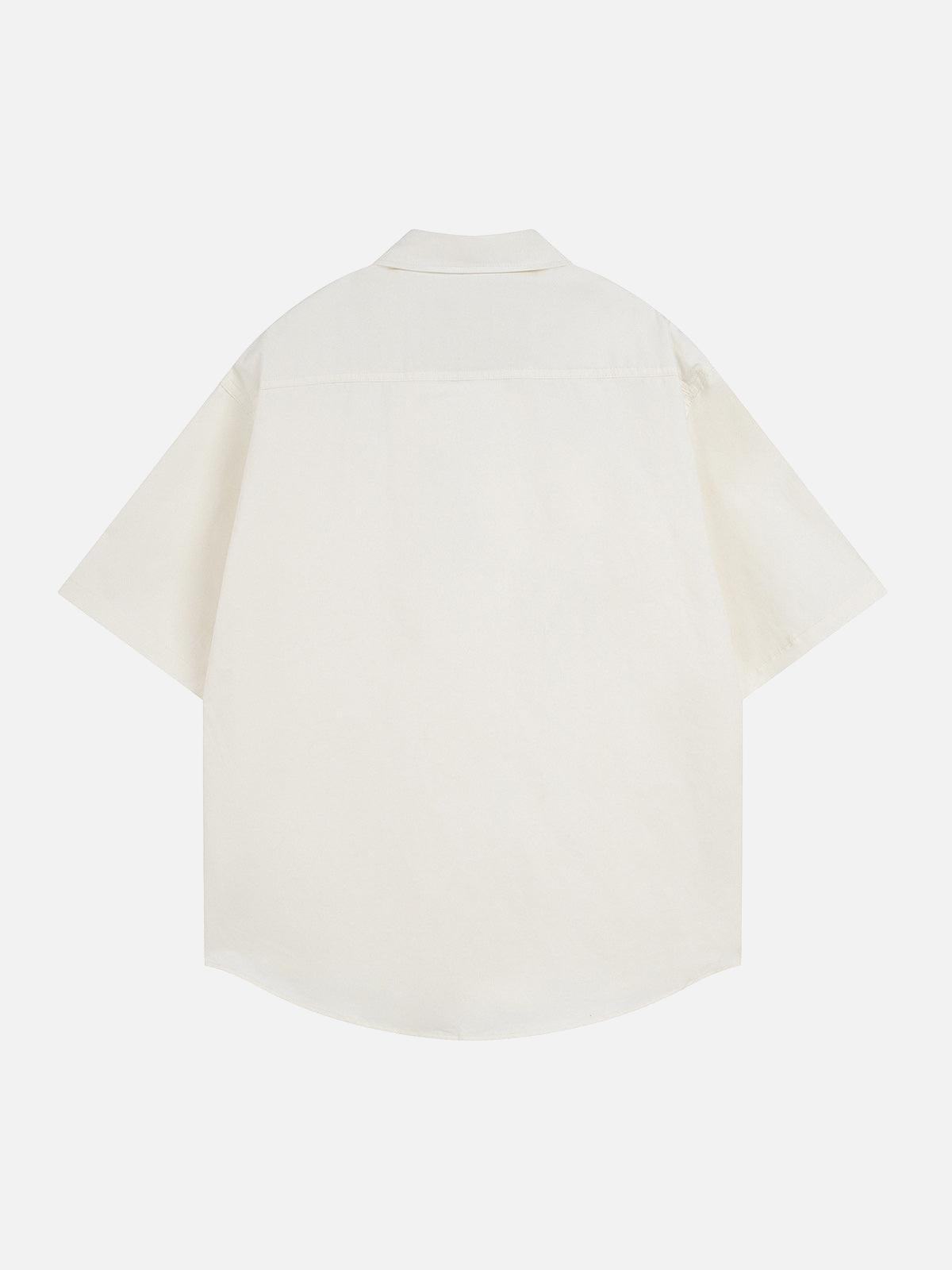 Omygoods Oversized Graphic Cartoon Letter Print Short-Sleeve Shirt