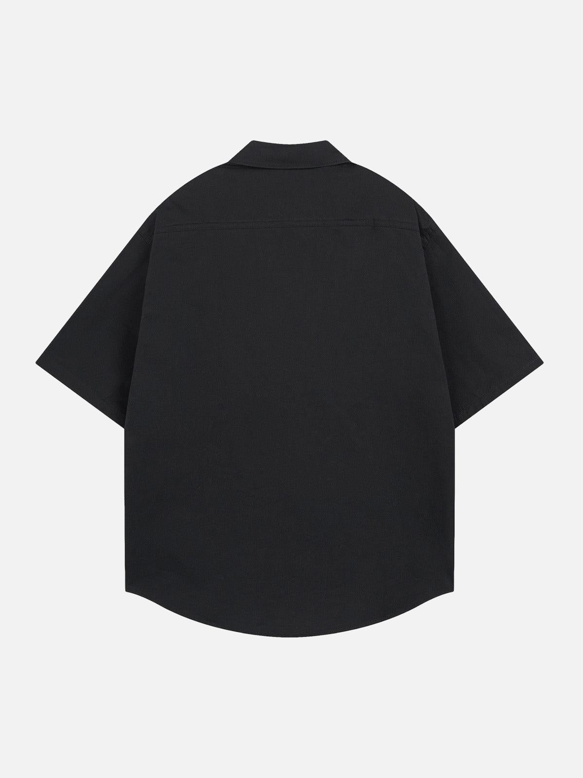 Omygoods Oversized Graphic Cartoon Letter Print Short-Sleeve Shirt