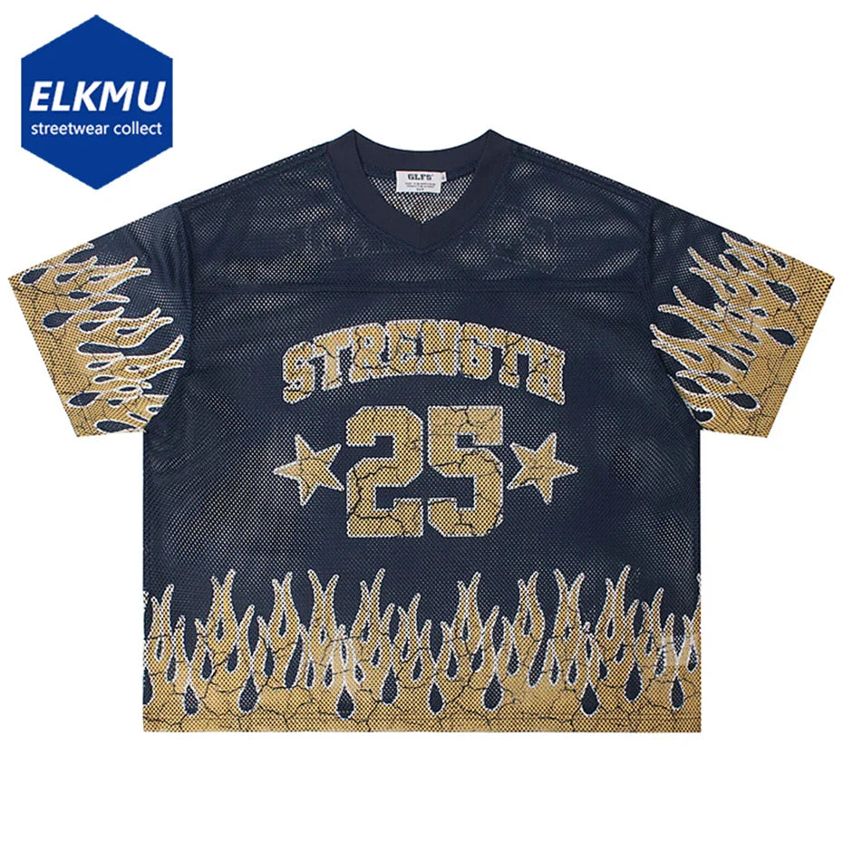 Oversized Mesh Streetwear T-shirts - OMYGOODS