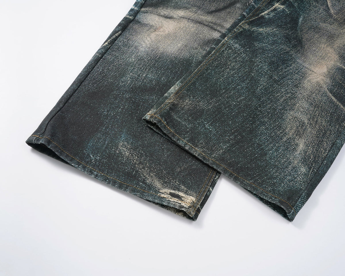 Pastel Chain Print | Denim Jeans - OMYGOODS