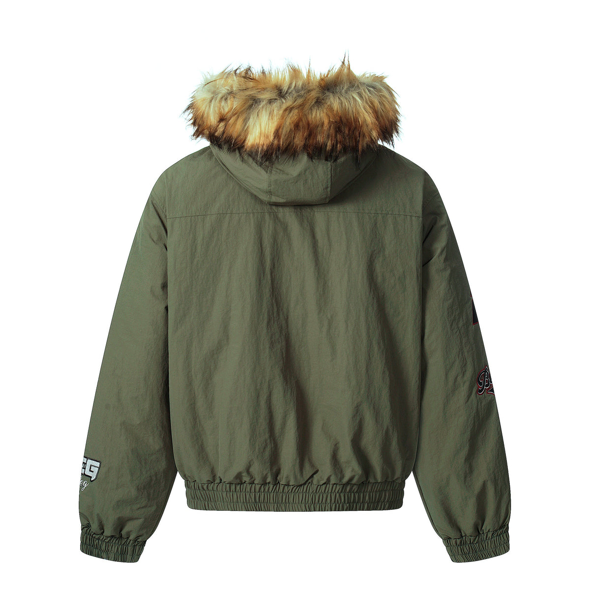 Patch Embroidered | Fur Hooded Jacket - OMYGOODS