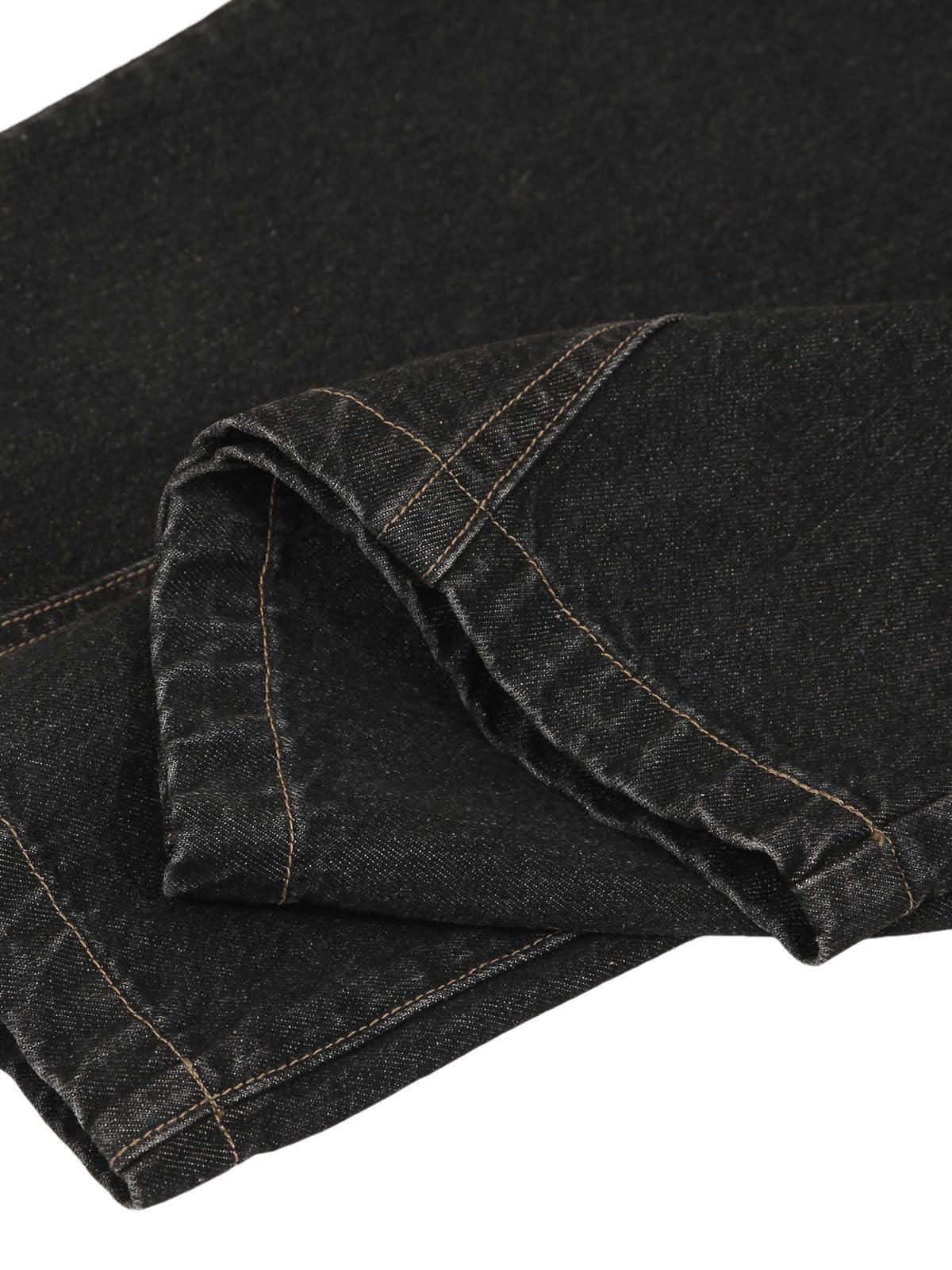 Omygoods Patchwork Plaid Pleated Baggy Barrel Jeans