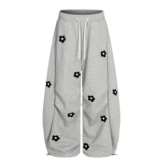 Petal Pockets | Floral Fleece Wide-Leg Pants - OMYGOODS