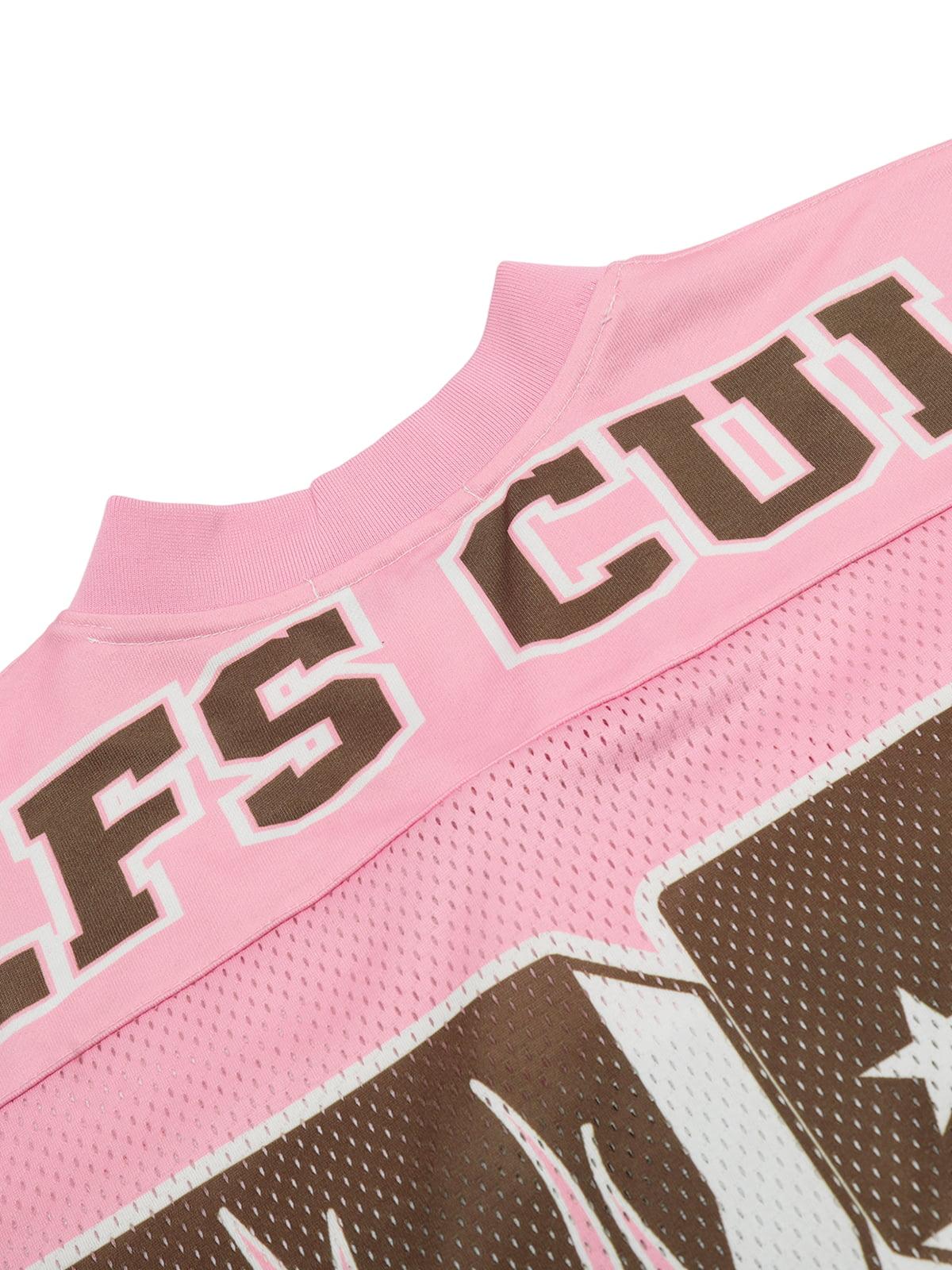 Omygoods Pink Flame Print Jersey T-Shirt