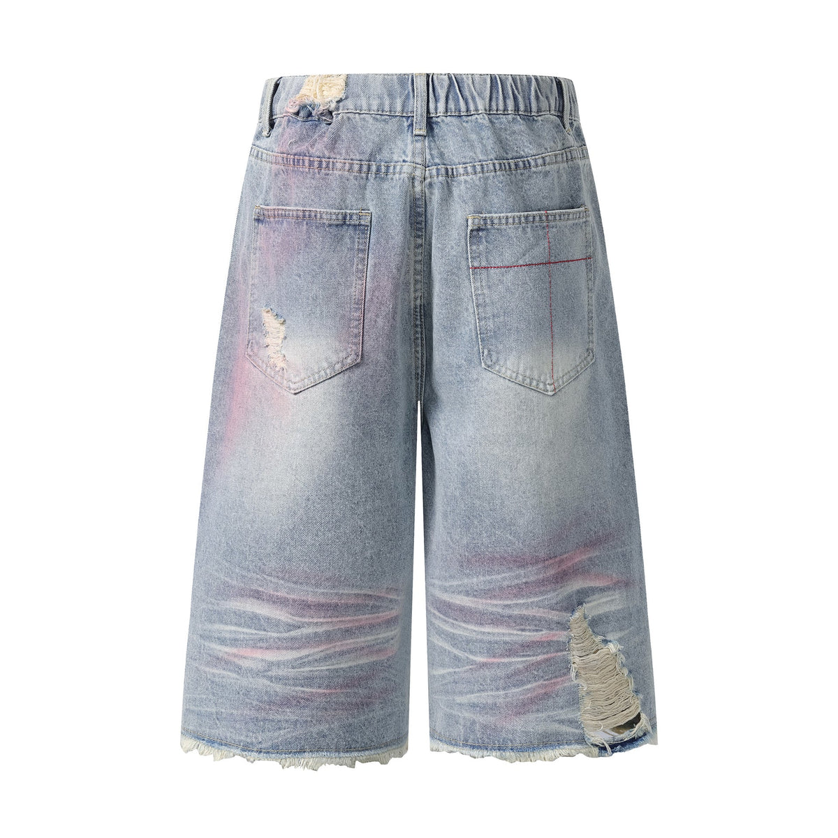 Pink Spray Washed Denim Shorts - Effortlessly Stylish & Comfortable - OMYGOODS