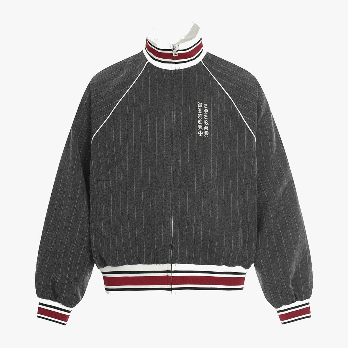 Pinstripe Vertical Embroidery Track Jacket - OMYGOODS