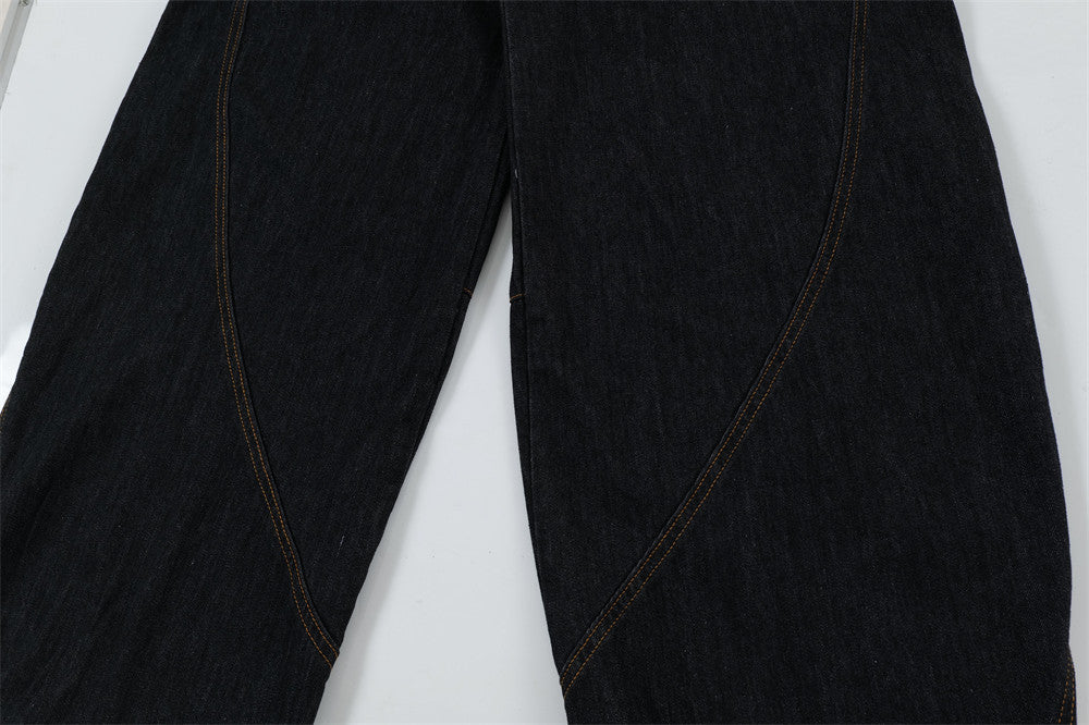 Plaid Patchwork | BAGGY BARREL Jeans - OMYGOODS