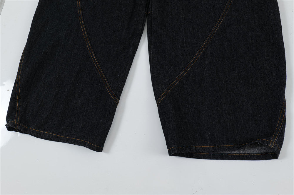 Plaid Patchwork | BAGGY BARREL Jeans - OMYGOODS
