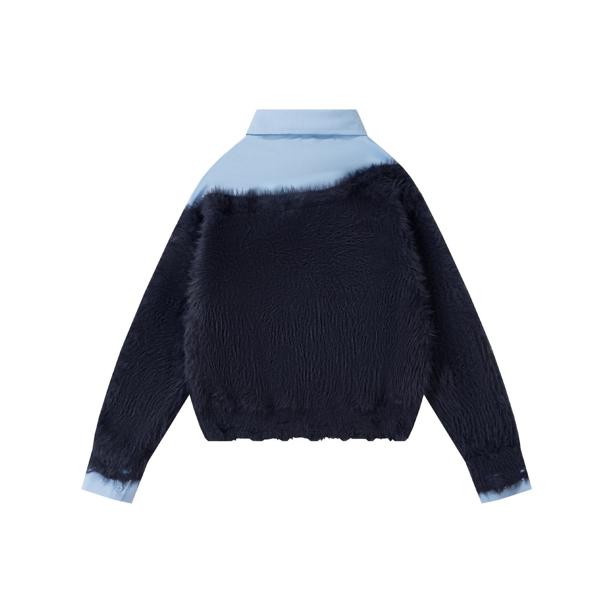 Preppy Fuzz | Mock-Layered Tie Collar Sweater - OMYGOODS