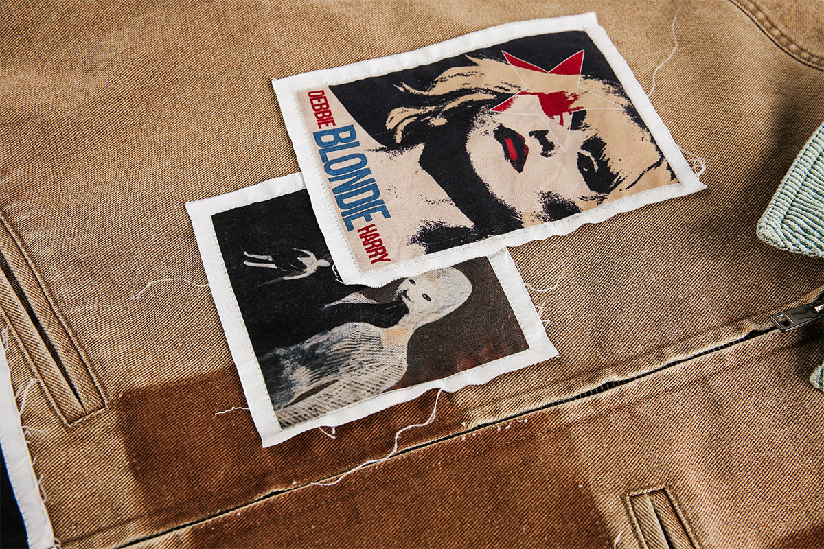 Punk Retro Collage Print | Distressed Heavy Jacket - OMYGOODS