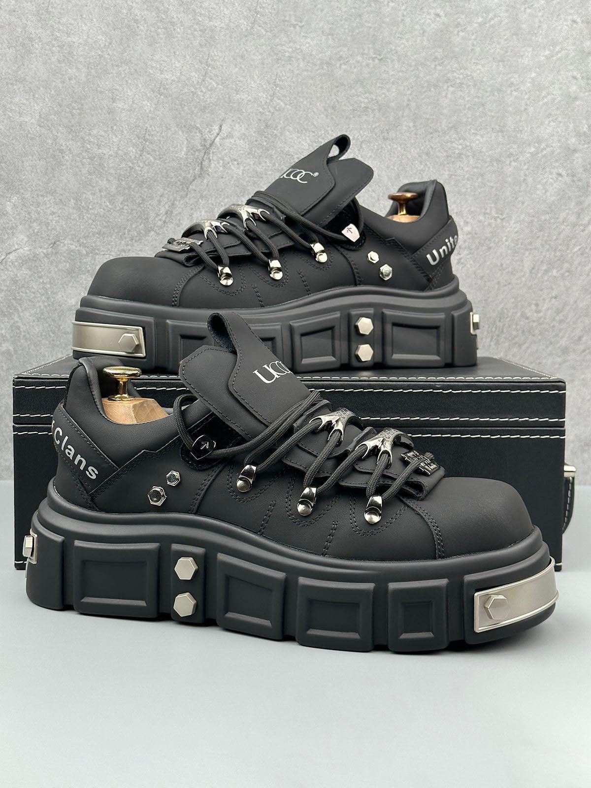 Omygoods Punk Style Rivet Derby Shoes