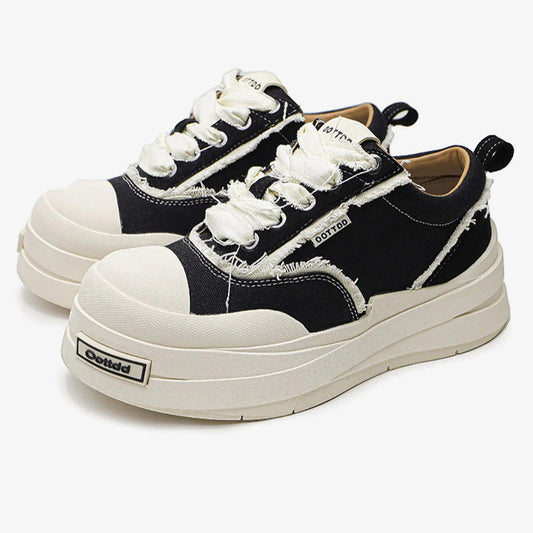 Raggedy | Distressed Canvas Sneakers - OMYGOODS