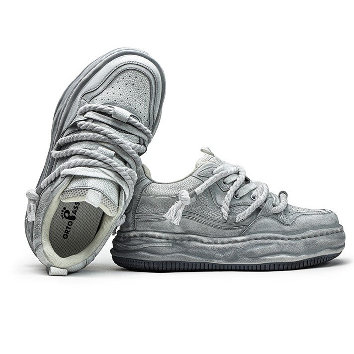 Rebel | White Platform Sneakers - OMYGOODS